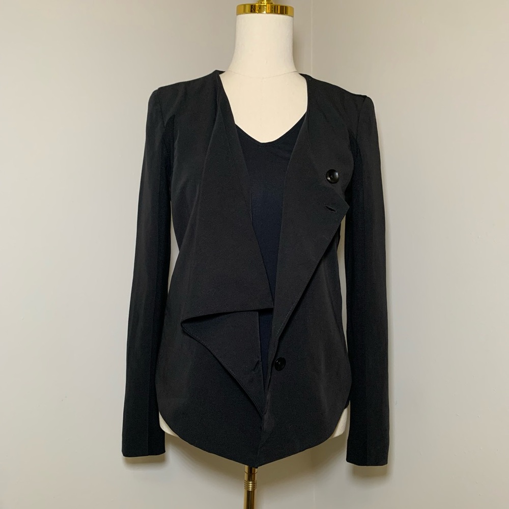 Asymmetric Black Jessica Simpson Tailored Blazer Jacket - Size M